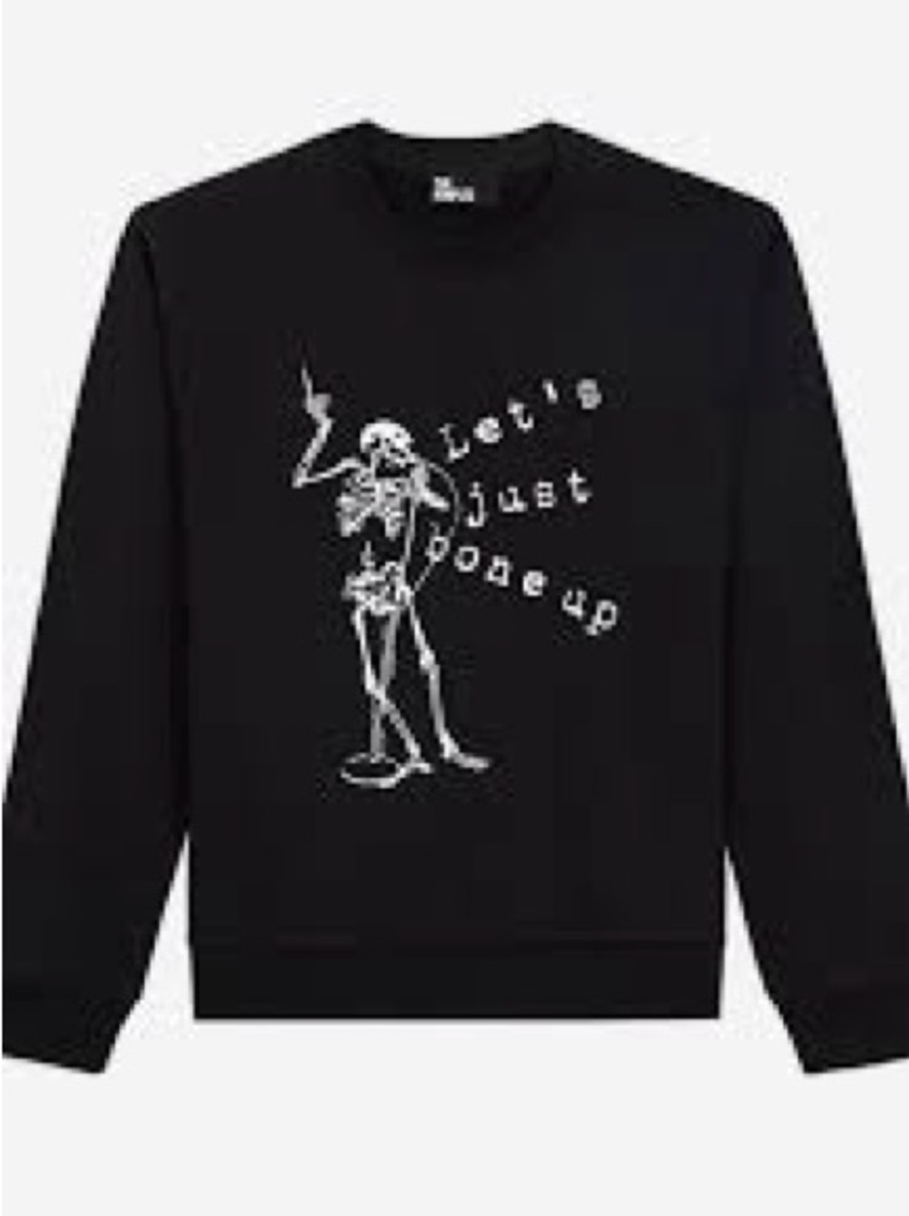 💜#74 BNWT THE KOOPLES Black Graphic Skeleton Crewneck Sweater - Men